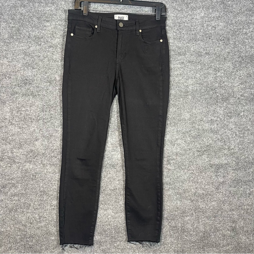Paige Women’s‎ 27 Verdugo Crop Black Raw Hem Stretch Jeans Pants
